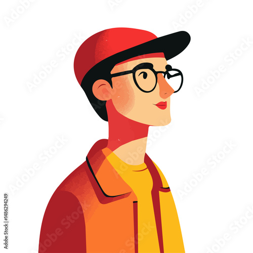 2D flat vector illustration of Artist, isolated on a white background.