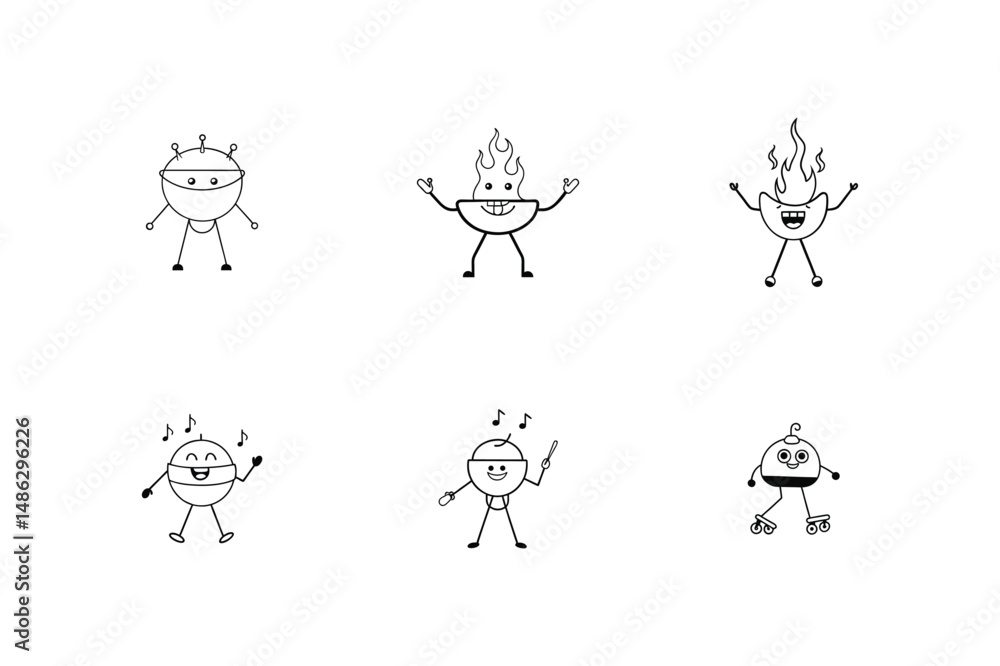 Naklejka premium set of funny cats