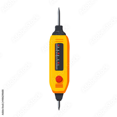 2D flat Voltage Tester vector illustration, isolated on a white background.