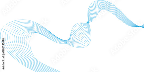 Vector background with wavey lines. Digital frequency track equalizer. Science, banner, business, poster, template, music background. Digital energy waves technology concept abstract geometric wave