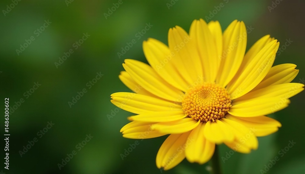 Close-up vibrant yellow daisy head, delicate petals , flower, garden, bloom Close-up vibrant yellow daisy head, delicate petals , flower, garden, bloom