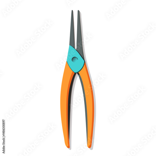 Tweezer 2D flat vector illustration, isolated on a white background.