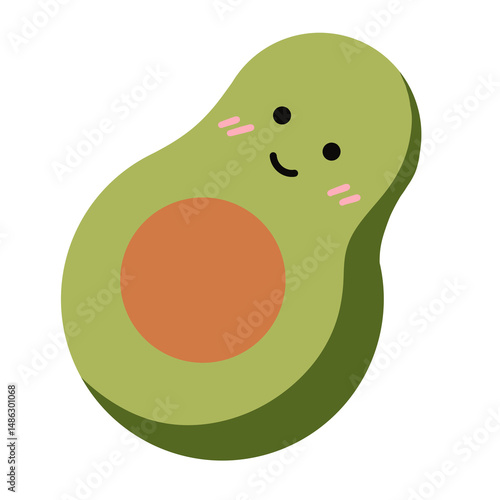 Cute avocado hand drawn
