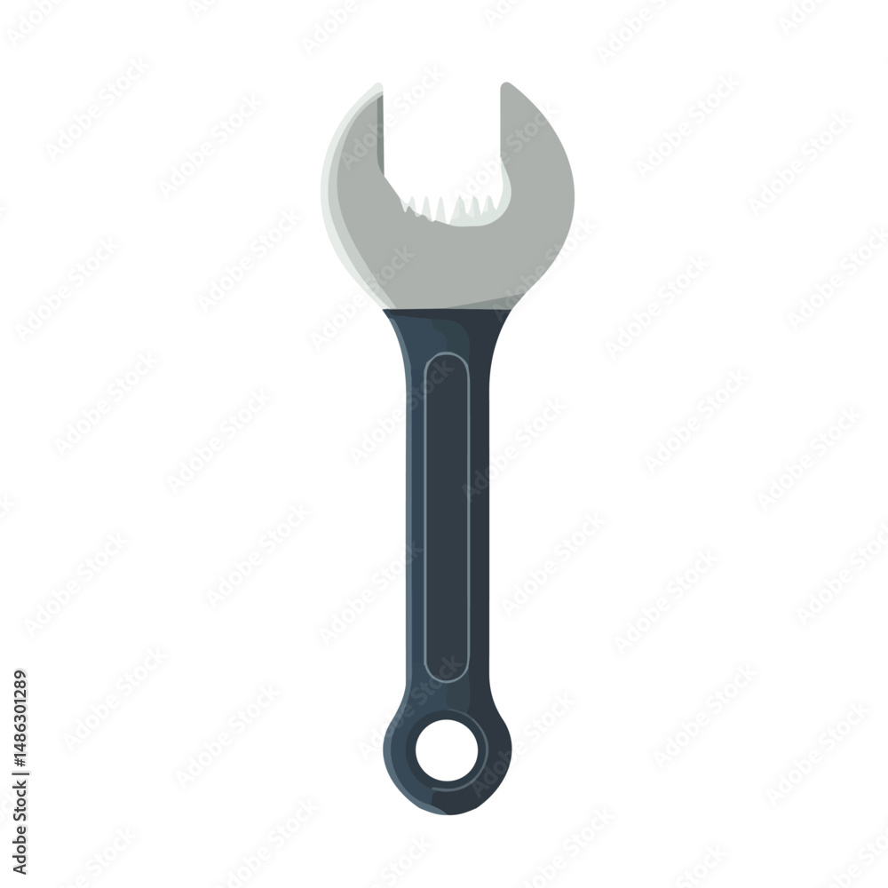 2D flat vector illustration of Wrench, isolated on a white background. 2D flat vector illustration of Wrench, isolated on a white background.