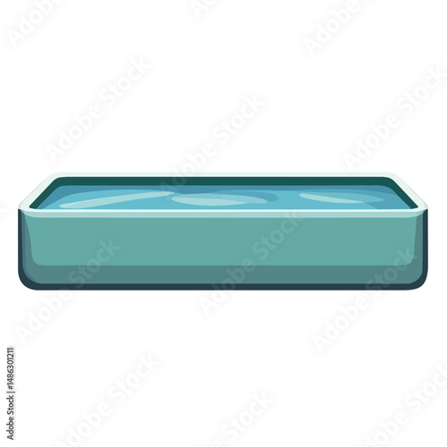 2D flat Water Trough vector illustration, isolated on a white background.