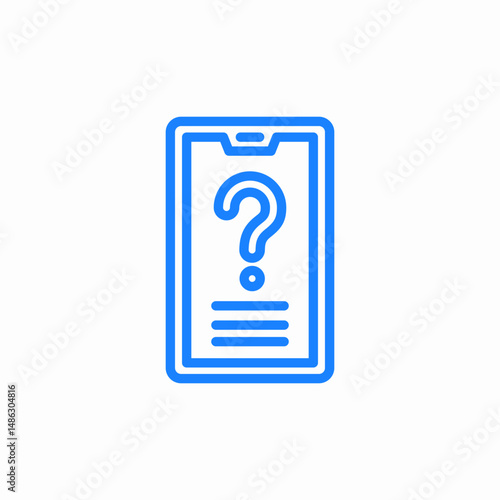 question mark on smartphone screen icon sign vector