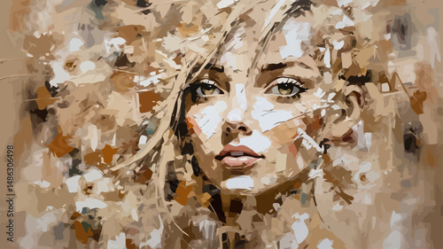 Abstract Woman Portrait Painting - Contemporary Art - Expressive Brushstrokes - Unique Wall Decor - Modern Fine Art - Gallery Quality Artwork - Beautiful Eyes Painting