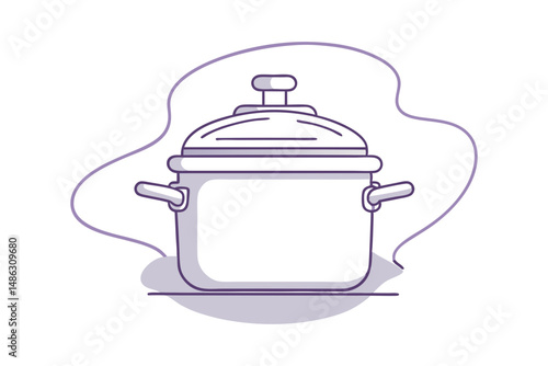 Modern pressure cooker sketch illustration