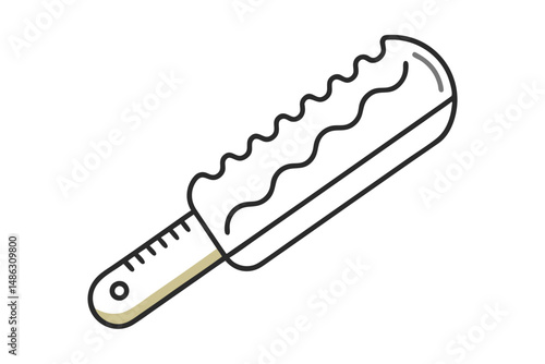 Bread knife with serrated edge drawing