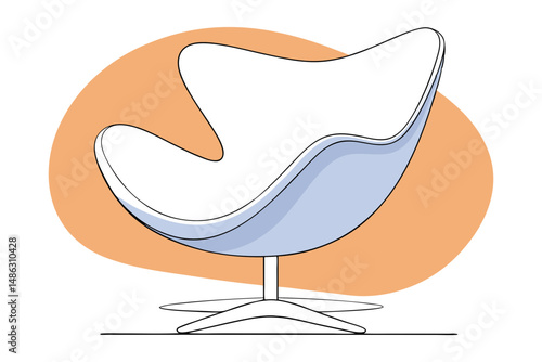 Modern hull chair design illustration