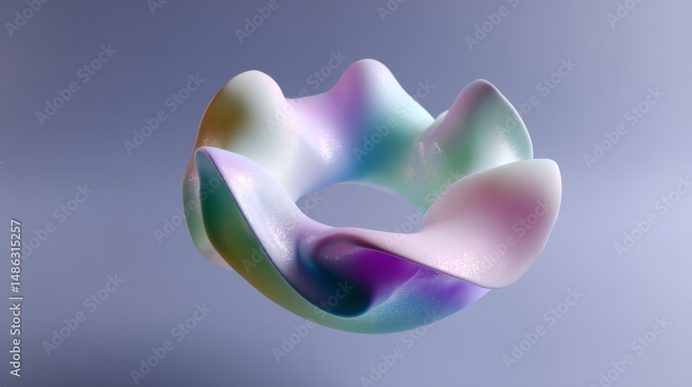 Abstract gradient 3d shape with smooth pastel colors on gradient background Abstract gradient 3d shape with smooth pastel colors on gradient background
