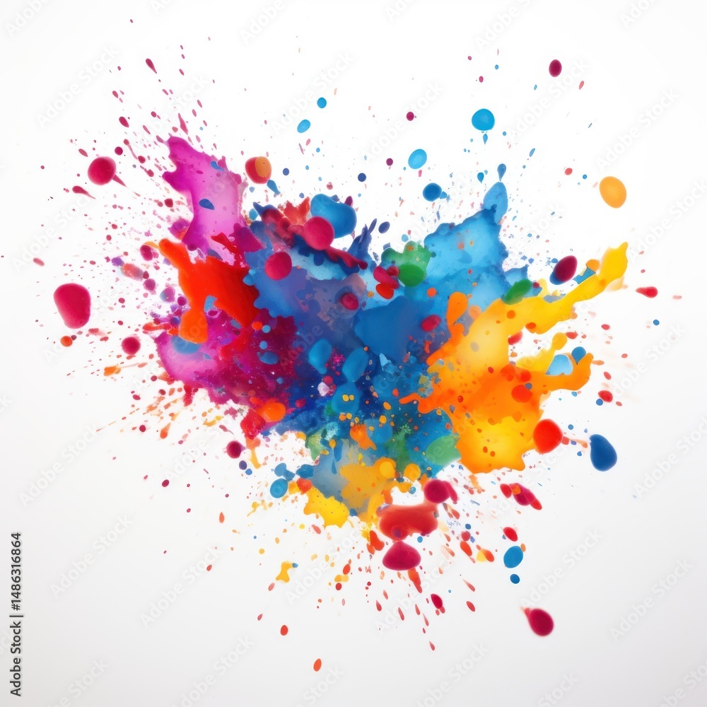 Fototapeta premium Colorful small spots backgrounds white background splattered.