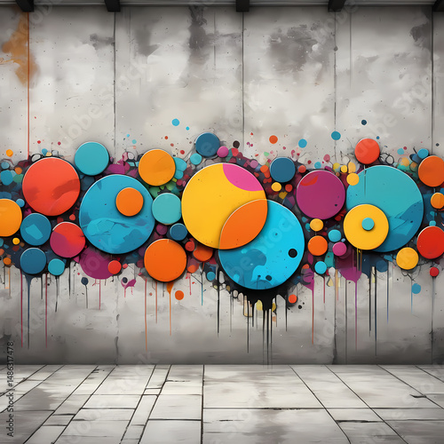 Abstract Geometric Composition with Colored Walls and a Single Cup  