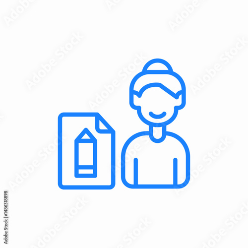 content creator woman icon sign vector