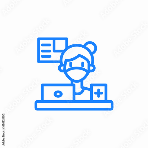 hospital reception icon sign vector