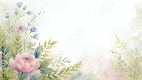 Beautiful floral watercolor design with soft pastels and delicate touches
