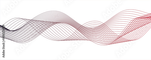 Abstract wave colorful element for design. Digital frequency track equalizer.Curve wave seamless pattern. Line art striped graphic template design.Vector illustration.