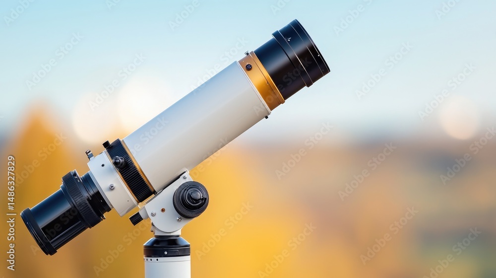 Modern Telescope Focused on Exploring Celestial Wonders Outdoors Modern Telescope Focused on Exploring Celestial Wonders Outdoors