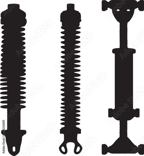 Silhouette Images of Electrical Insulators and Shock Absorber