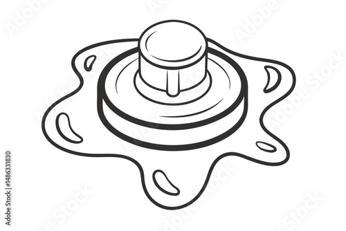 Round knob icon drawing on white