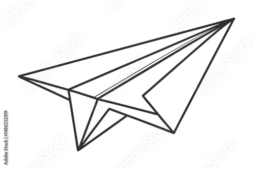 Flying paper plane drawing vector