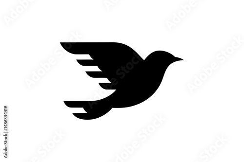 Dove flying silhouette peace symbol vector graphic