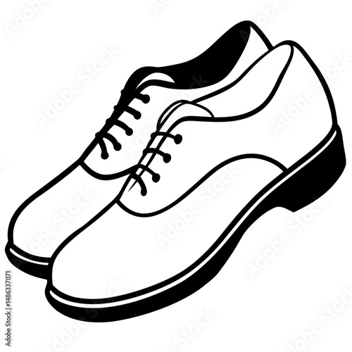 Ballet Slippers Silhouette Vector on White Background