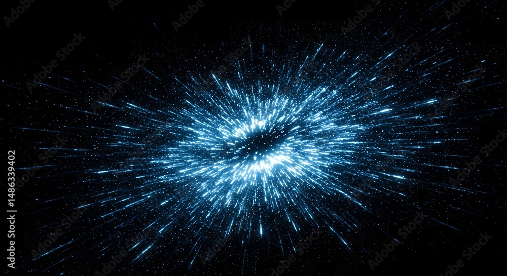 Fototapeta premium Digital Explosion of Particles in Deep Space