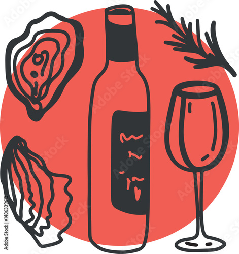Winemaking. The process of making wine. Drawing, engraving, ink, line art, vector	
