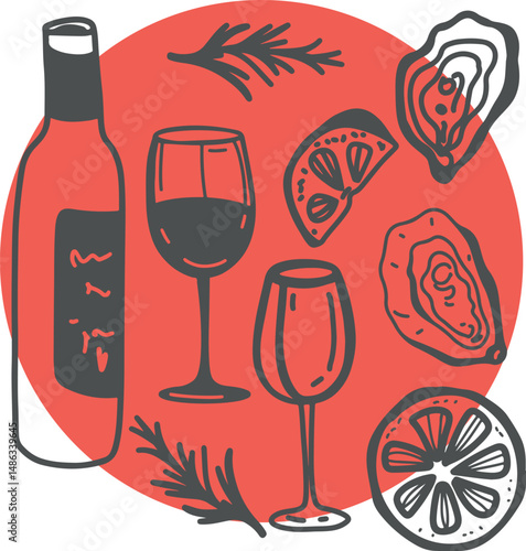Winemaking. The process of making wine. Drawing, engraving, ink, line art, vector	
