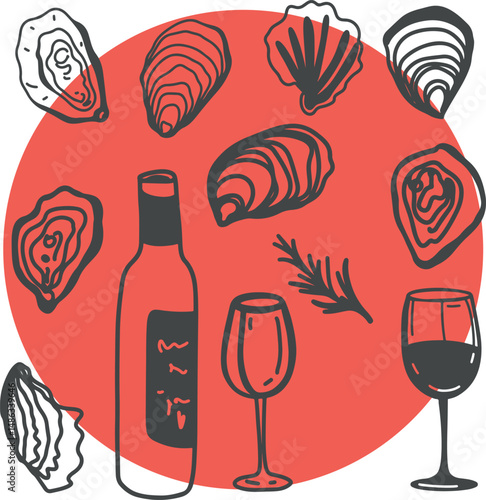 Winemaking. The process of making wine. Drawing, engraving, ink, line art, vector	
