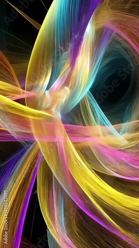 Colorful Abstract Waves of Light Dynamic and Vibrant Visual Experience Evoking Energy and Movement