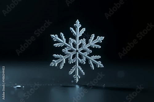 snowflake black background water
