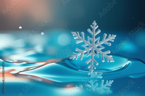 snowflake floating top blue