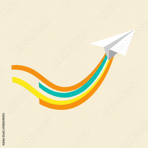 Children's Day Celebration: Joyful Paper Airplanes Soaring in the Sky