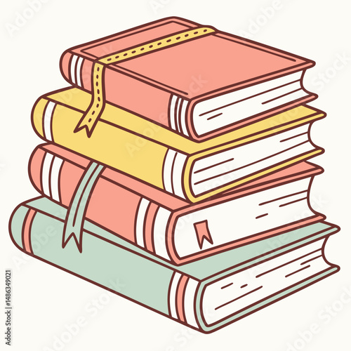 stack of books isolated