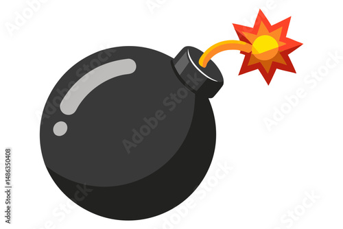 bomb icon vector minimal line drawing