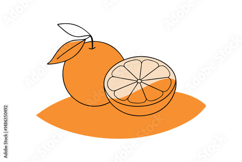 clementine vector minimal fruit icon