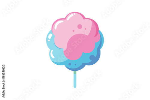 cotton candy vector flat icon style
