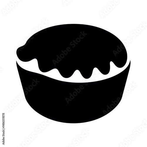 Chocolate Peanut Butter Cup Black Vector Silhouette