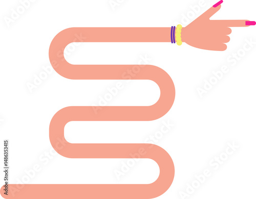 Curve sinuous line female hand pointing finger