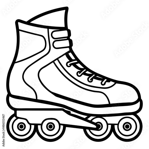 Inline Skates Silhouette Vector on White