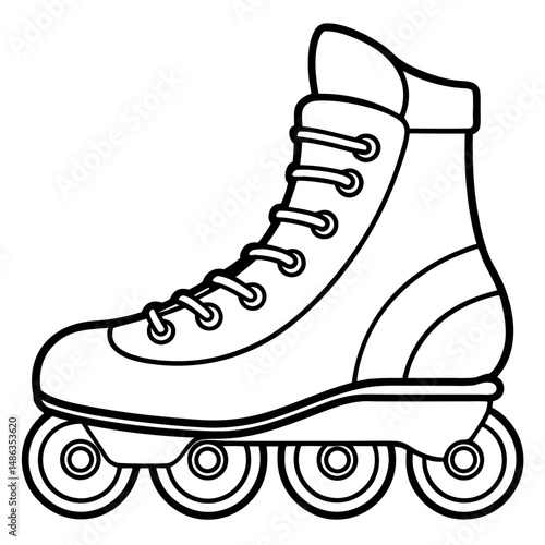 Inline Skates Silhouette Vector on White