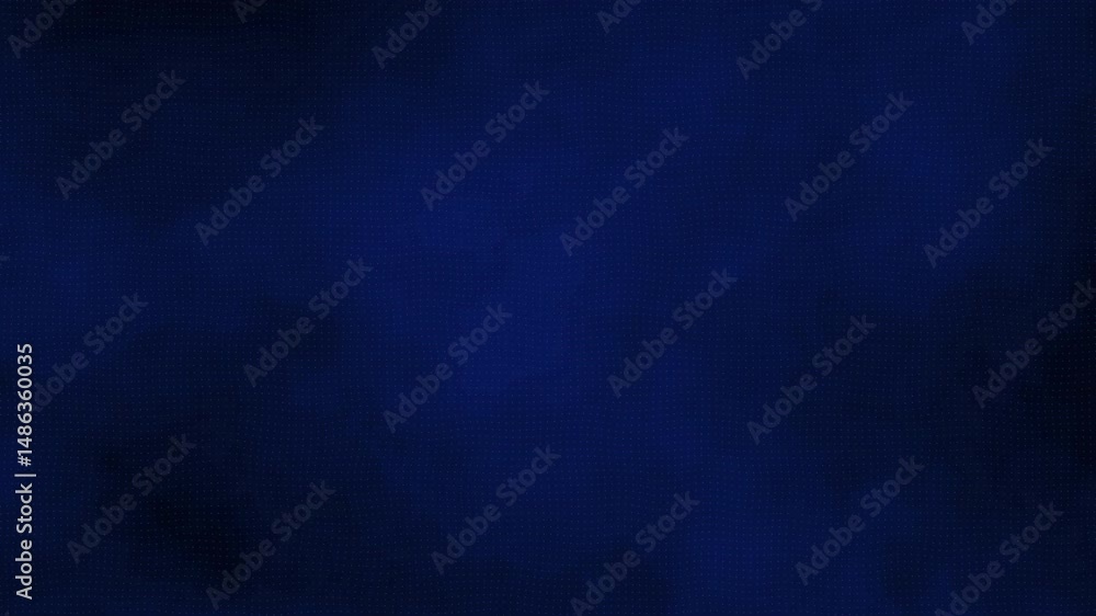 Blue and black wavy color gradient abstract background with textured halftone dots effect. Fluid organic morphing motion. 4k and looping animation.