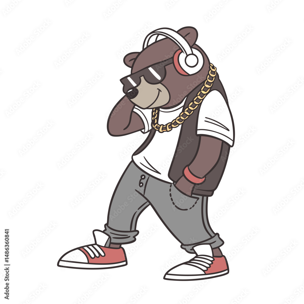 Cool rapper bear with sunglasses. Adobe Illustrator Artwork Cool rapper bear with sunglasses. Adobe Illustrator Artwork