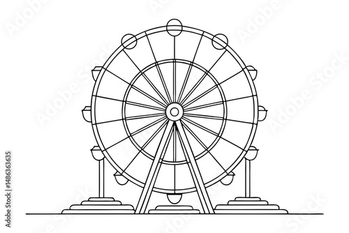 ferris wheel classic fairground attraction vector
