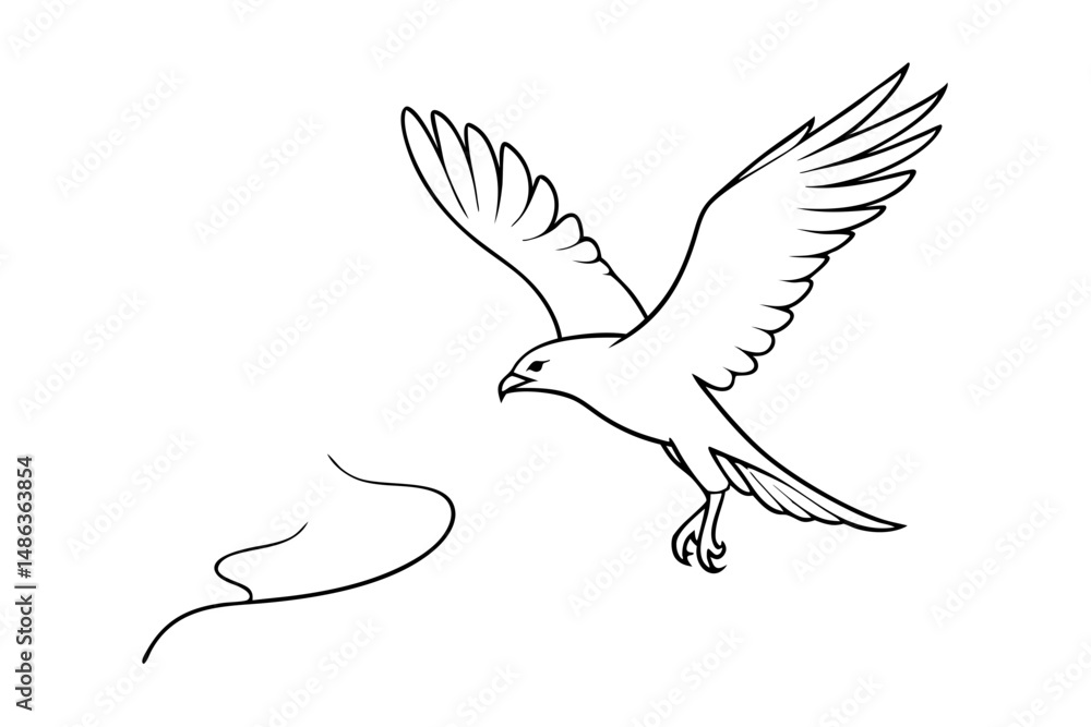 Fototapeta premium hawk diving bird of prey vector illustration