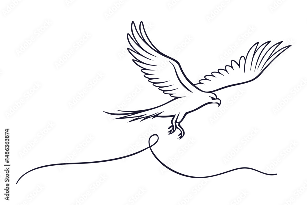 Obraz premium hawk diving aggressive raptor vector art