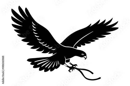 hawk diving fast bird in flight vector