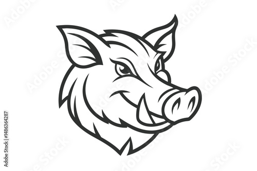 boar head logo wild animal vector art